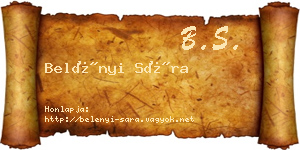Belényi Sára névjegykártya