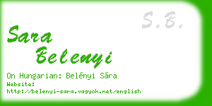 sara belenyi business card