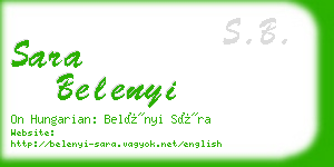 sara belenyi business card